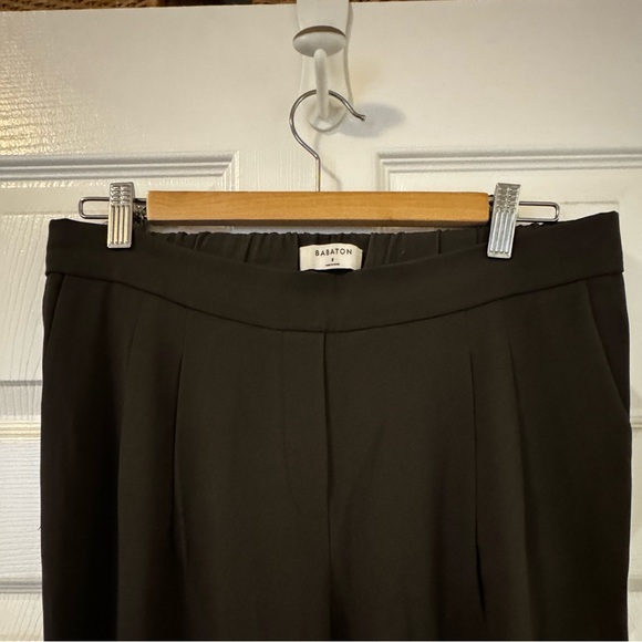 Babaton pull on crepe trousers (size 8) in dark olive - Picture 1 of 5